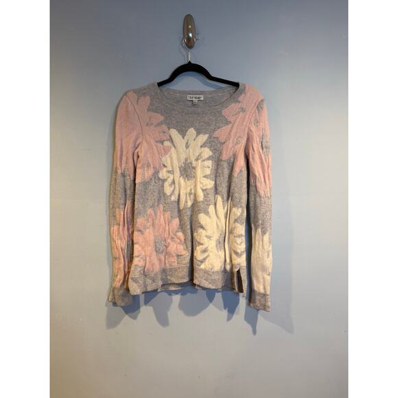Neiman Marcus 100% Cashmere Floral Sweater – Size S - Picture 1 of 6